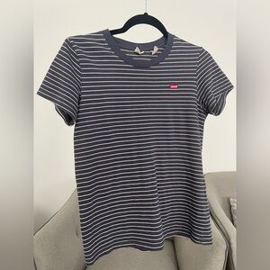 Levi's Navy and White Striped Short Sleeve Tee